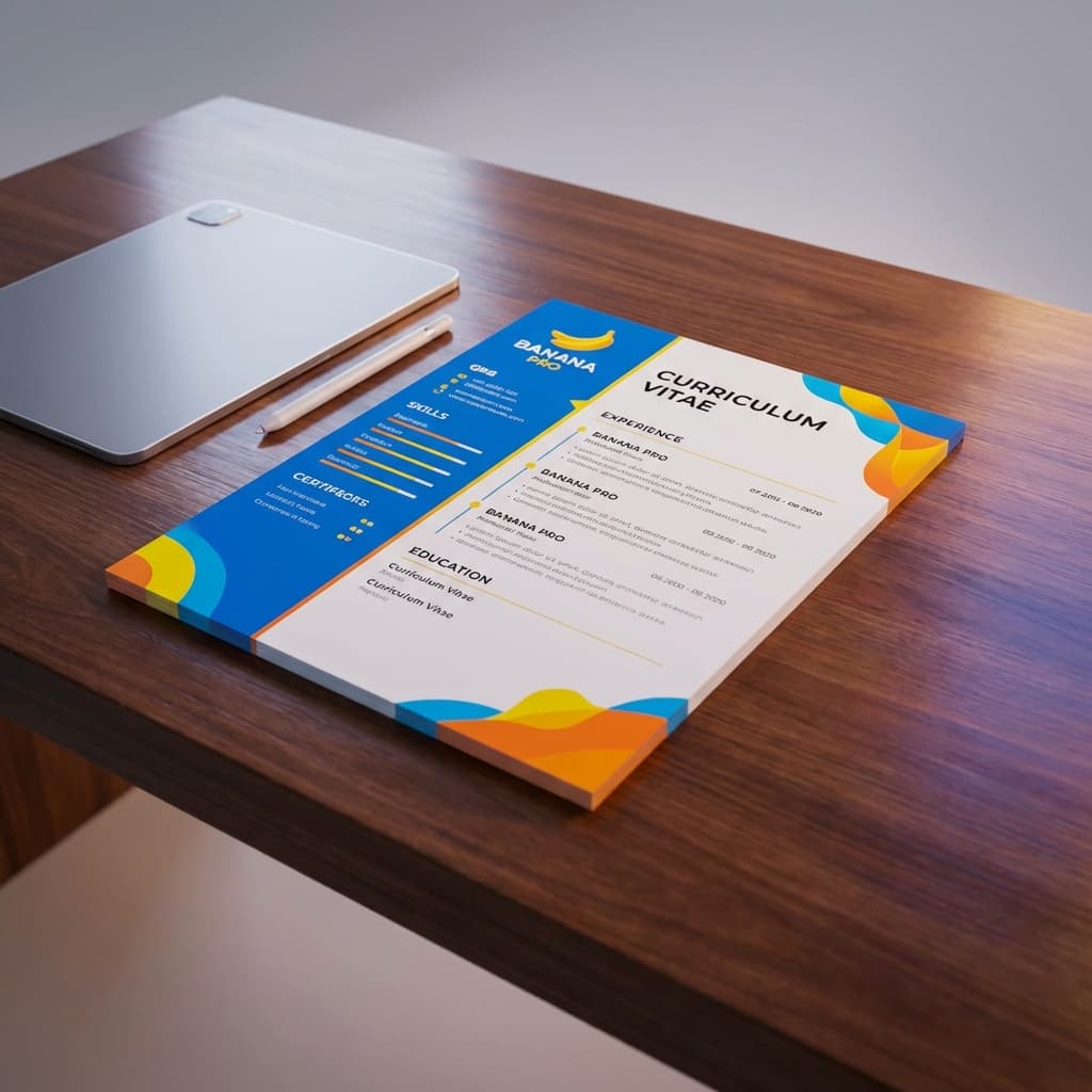 Modern CV op een bureau