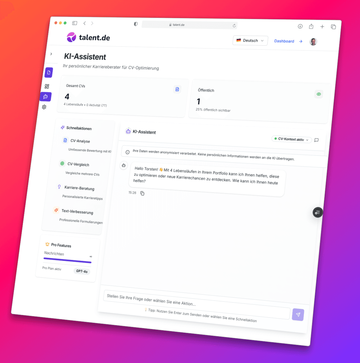 Your personal AI assistant for your résumé and career